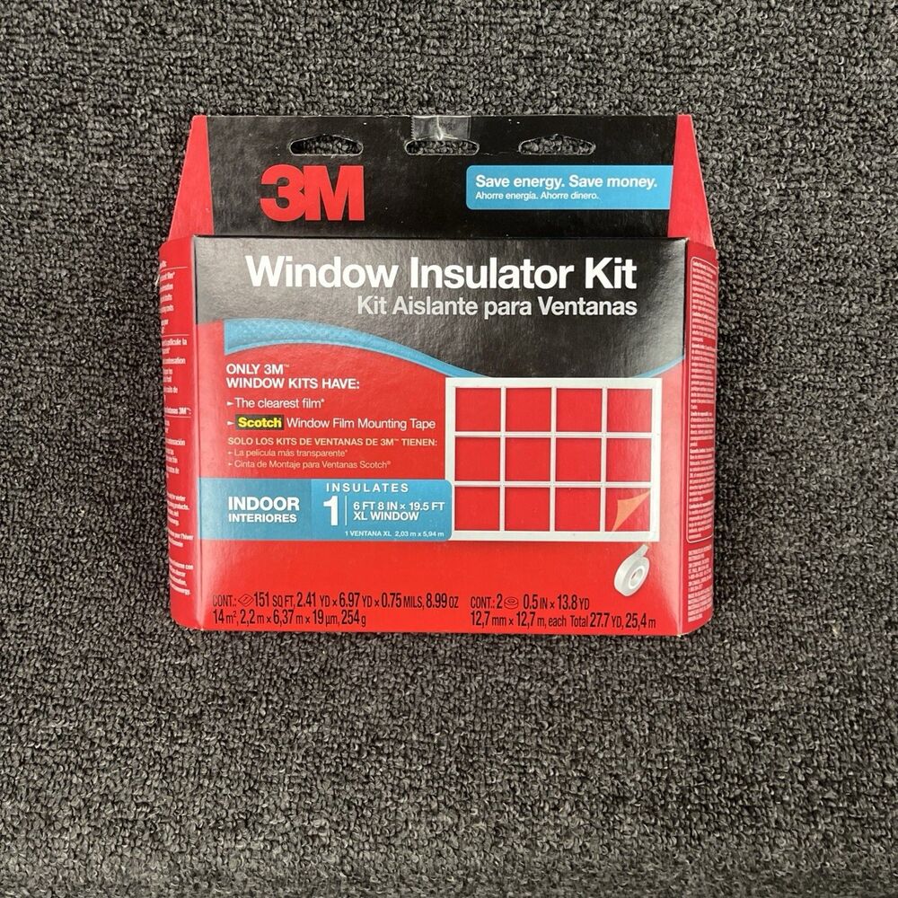 3M Indoor Window Insulation, Insulator Kit for 1 1 Oversized Window, Clear